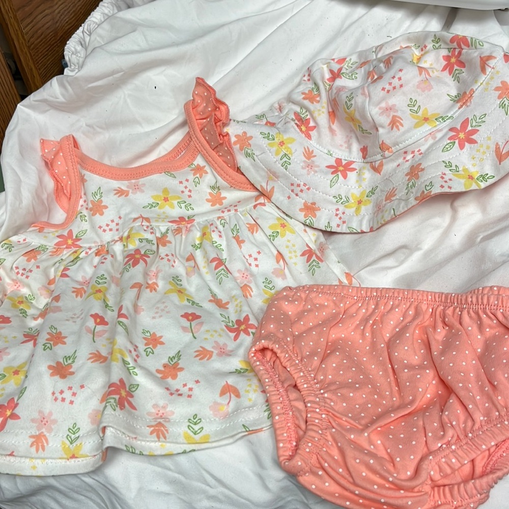Princess Rose Little Girls Summer Outfit 0-3 Month